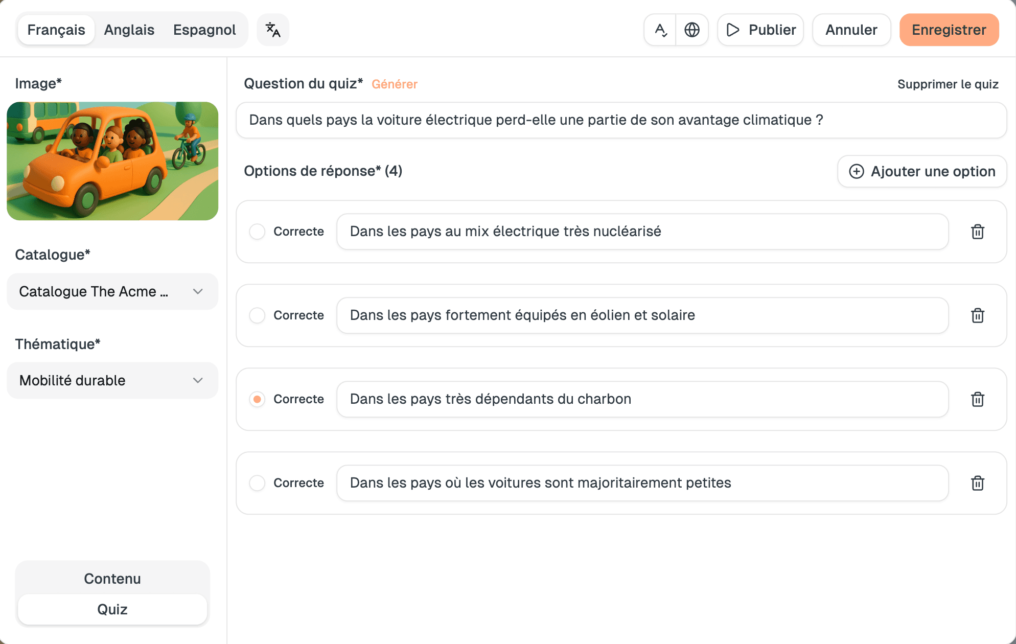 AI-powered content creation interface